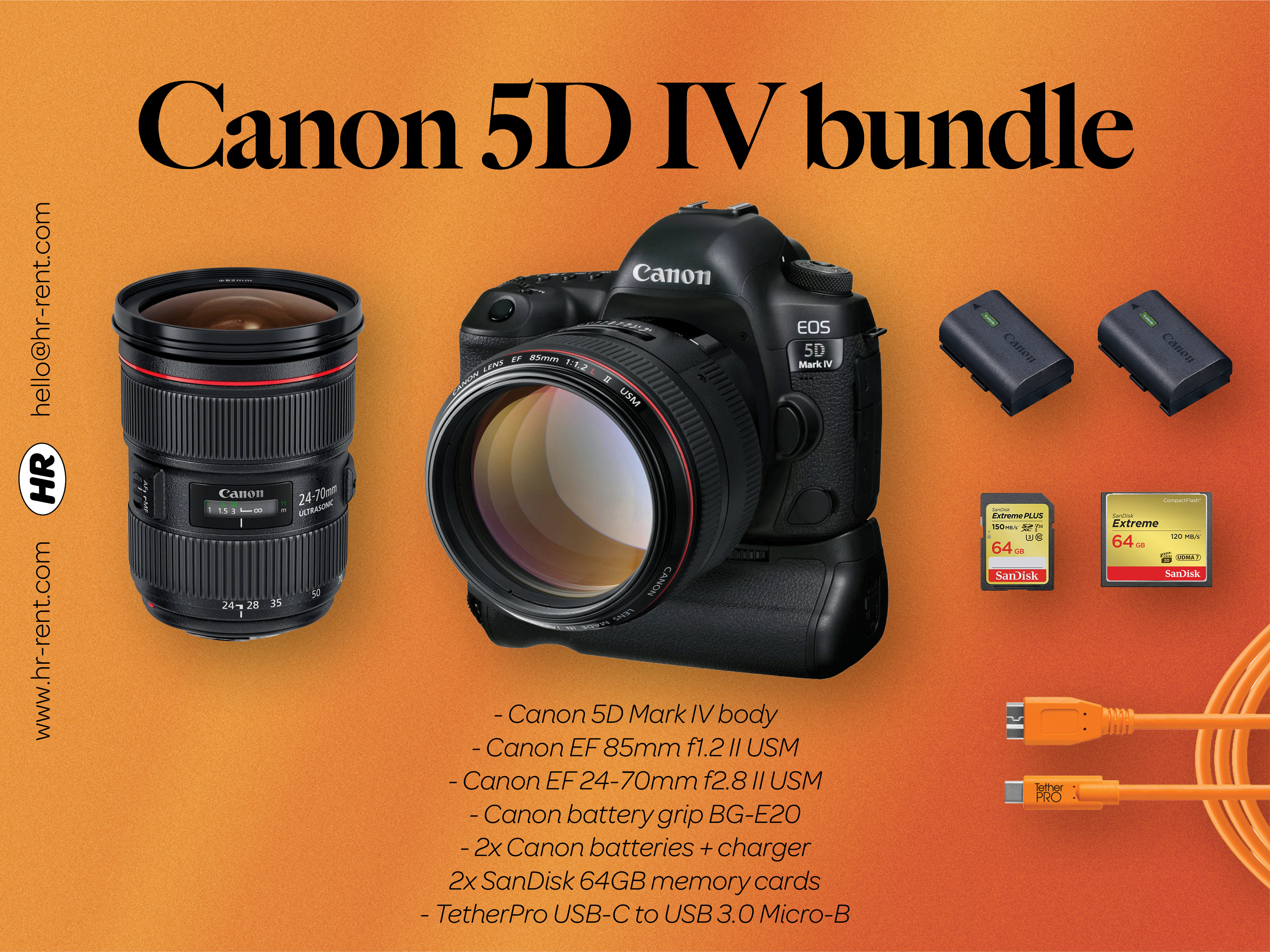 Canon 5d mark iv body + ef 24-70mm f2.8 ii + 85mm f1.2 ii lens (canon 5d iv )