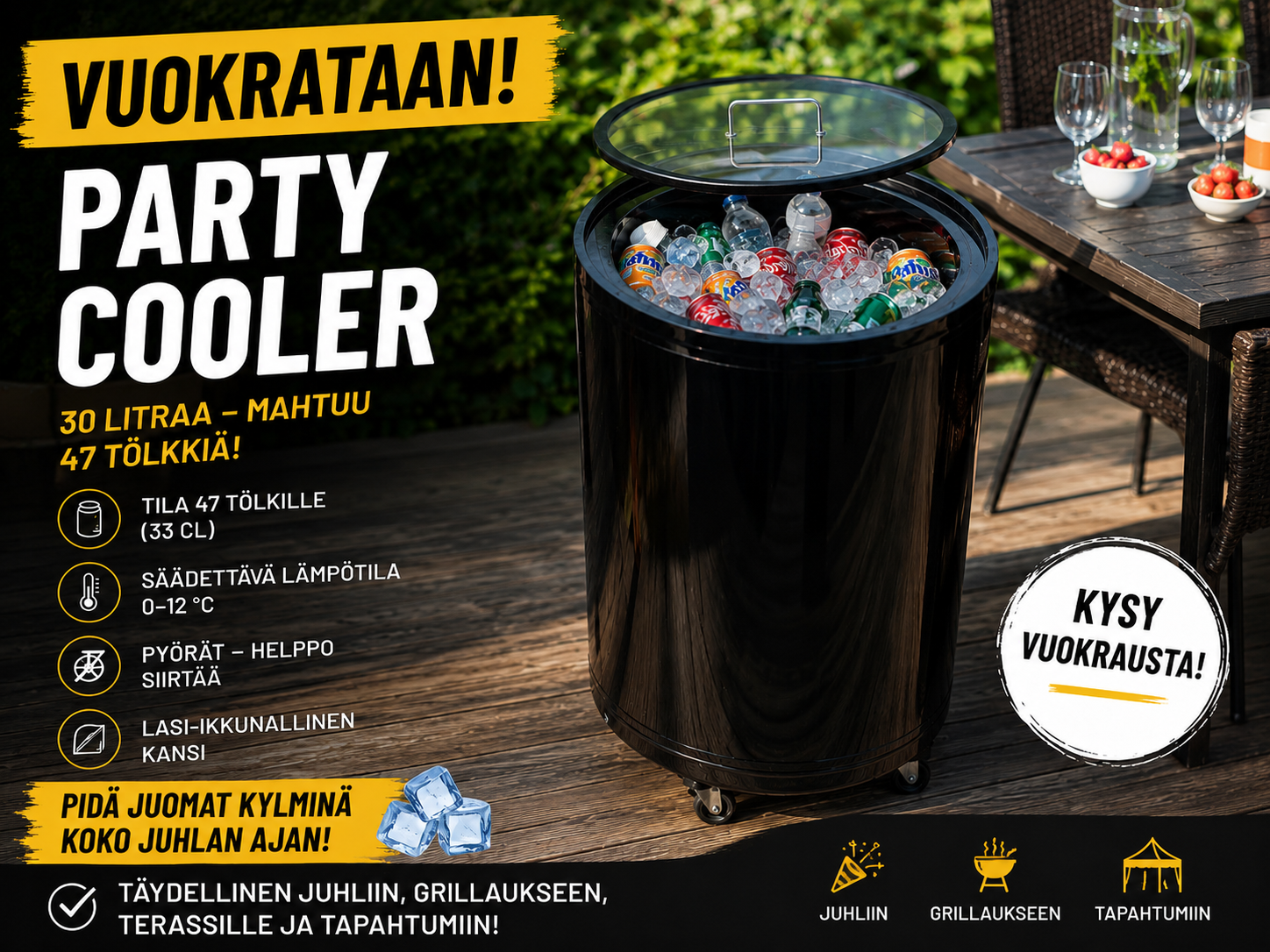 Party cooler – kylmät juomat helposti juhliin! 🎉