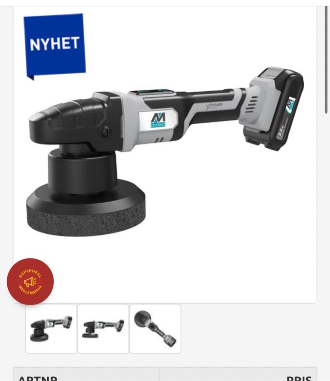 Polermaskin batteridriven 