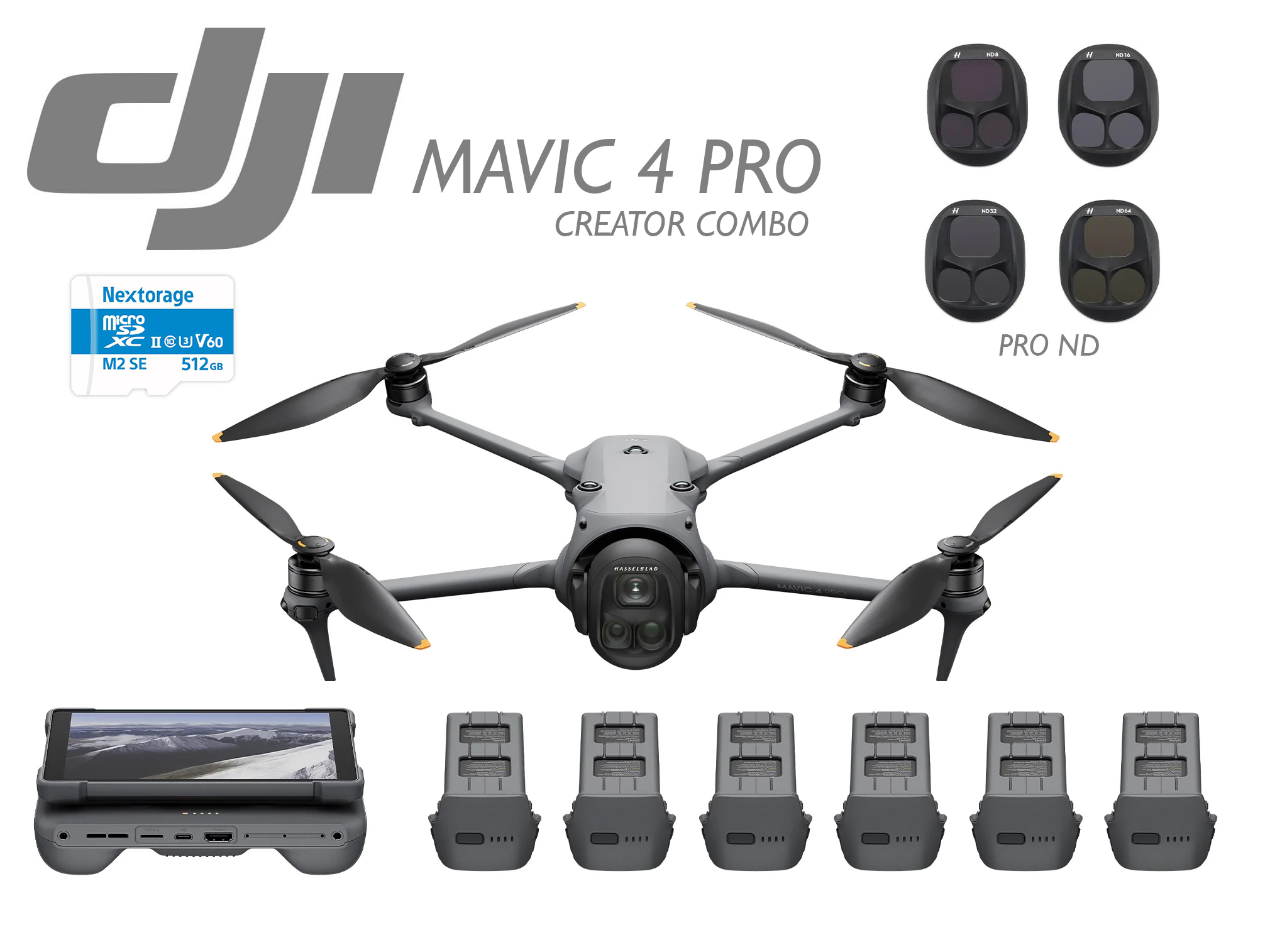 Dji mavic 4 pro (512gb-1.5tb ) creator combo (nd filters)