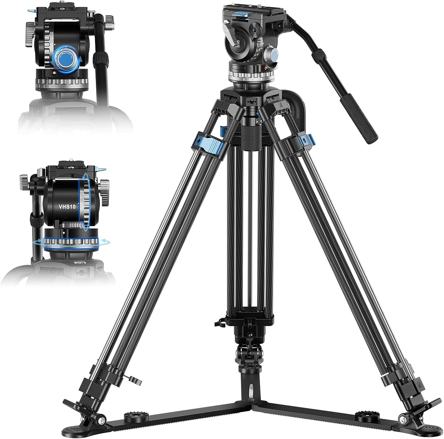 Sirui sq75+vhs10 carbon fiber video tripod