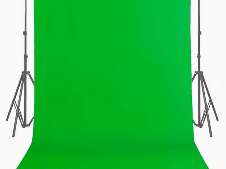 Fabric 2x3m green screen and collapsible 2.6x3m rig