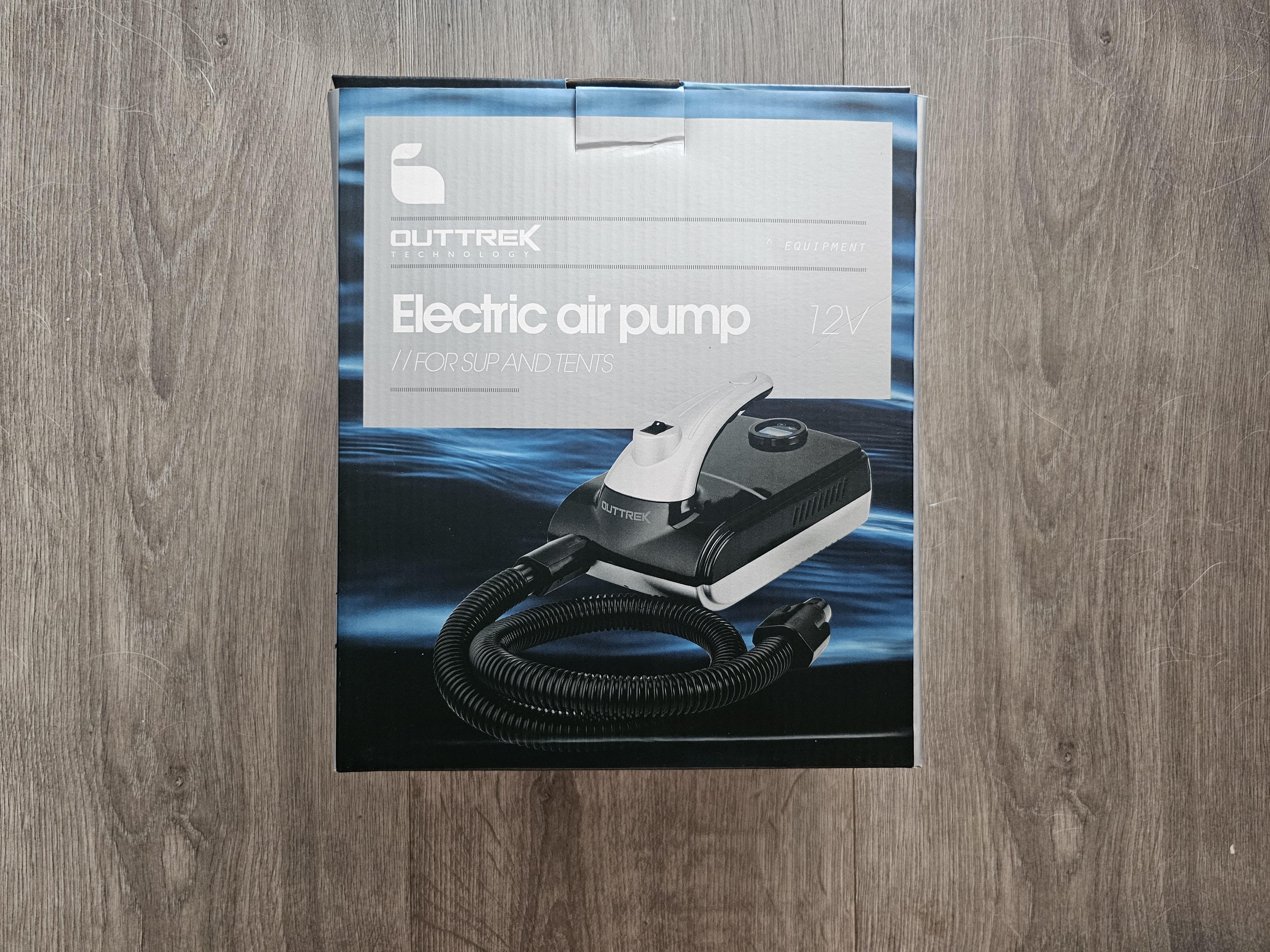 Elektrisk pumpe til sup og telt.