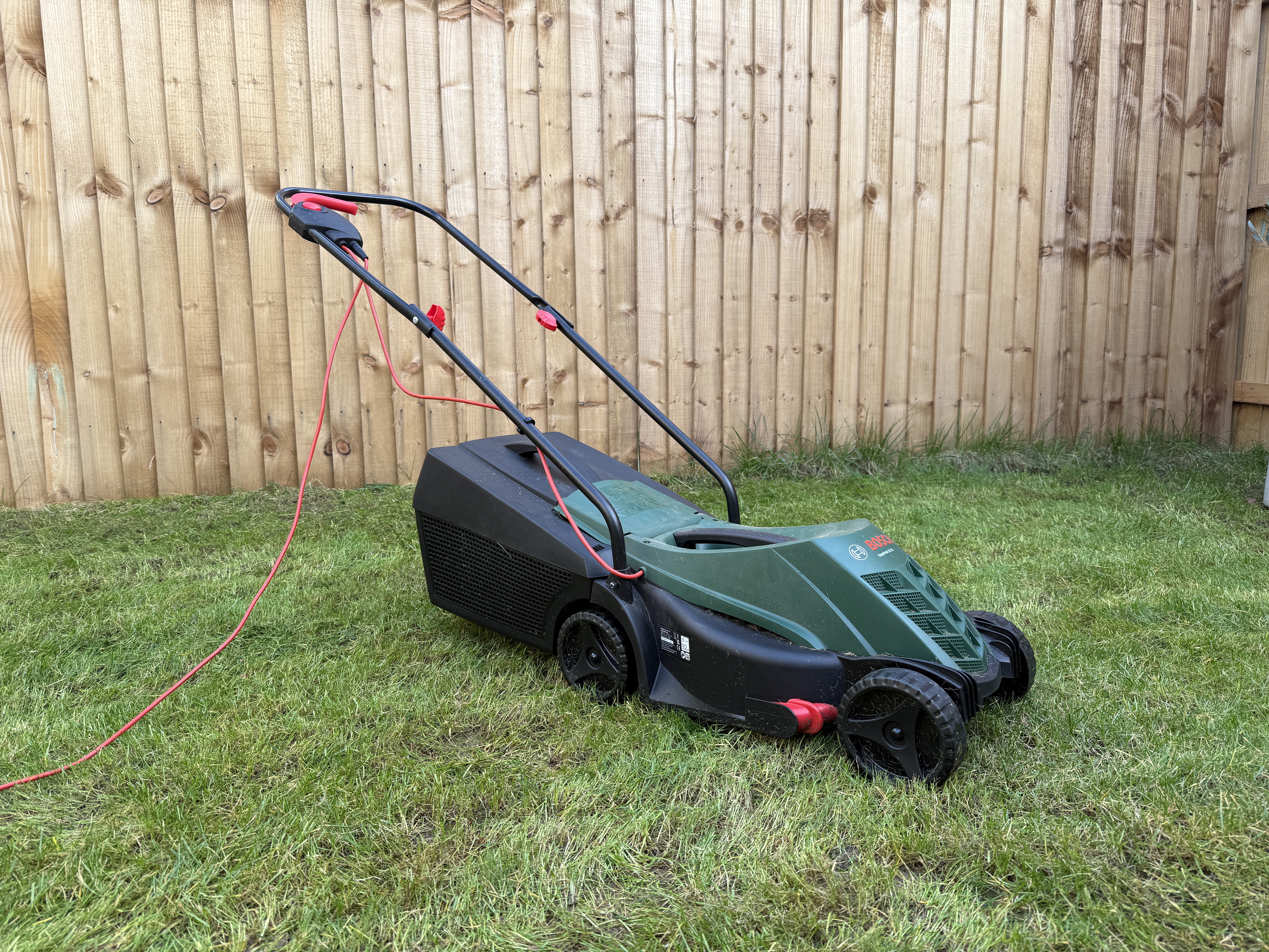 Lawnmower. bosch  electric compact lightweight lawnmower 10m cable