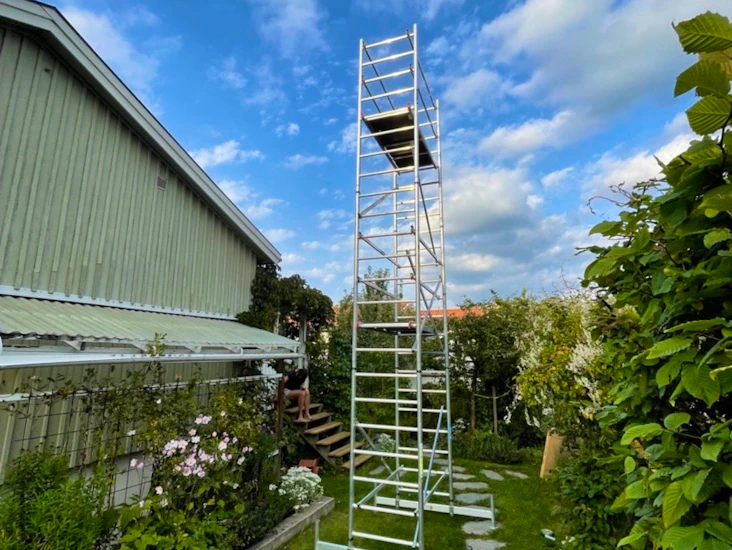 Byggnadsställning arbetshöjd ca 7m