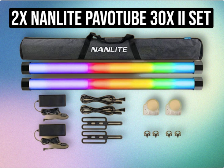 2x nanlite pavotube 30x ii rgb w led lighting tubes set ( like astera titan tube ) + 2x optional stand