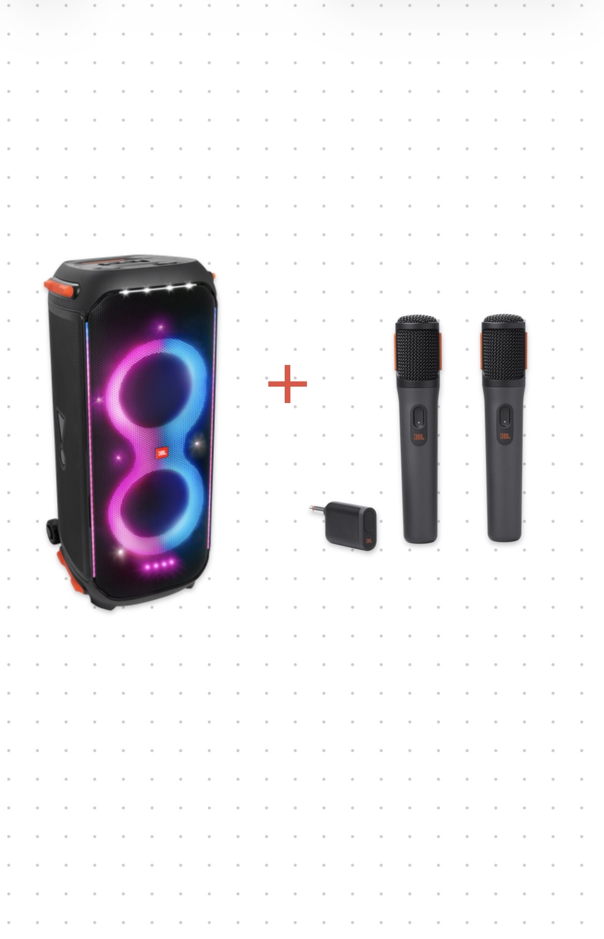 Kraftfull jbl partybox 710 + 2 st jbl mikrofoner (trådlösa)