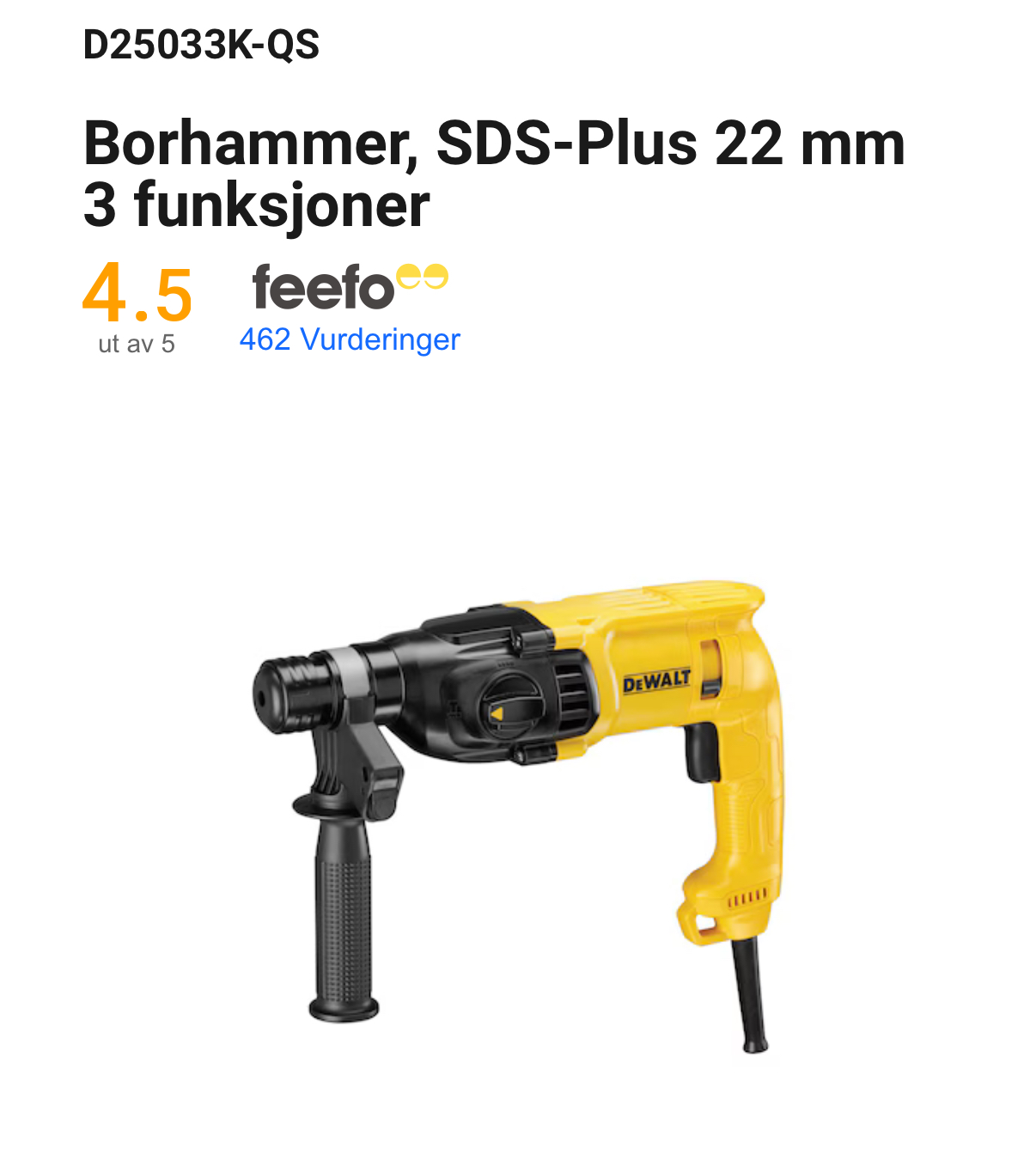 Dewalt borhammer d25033k-qs