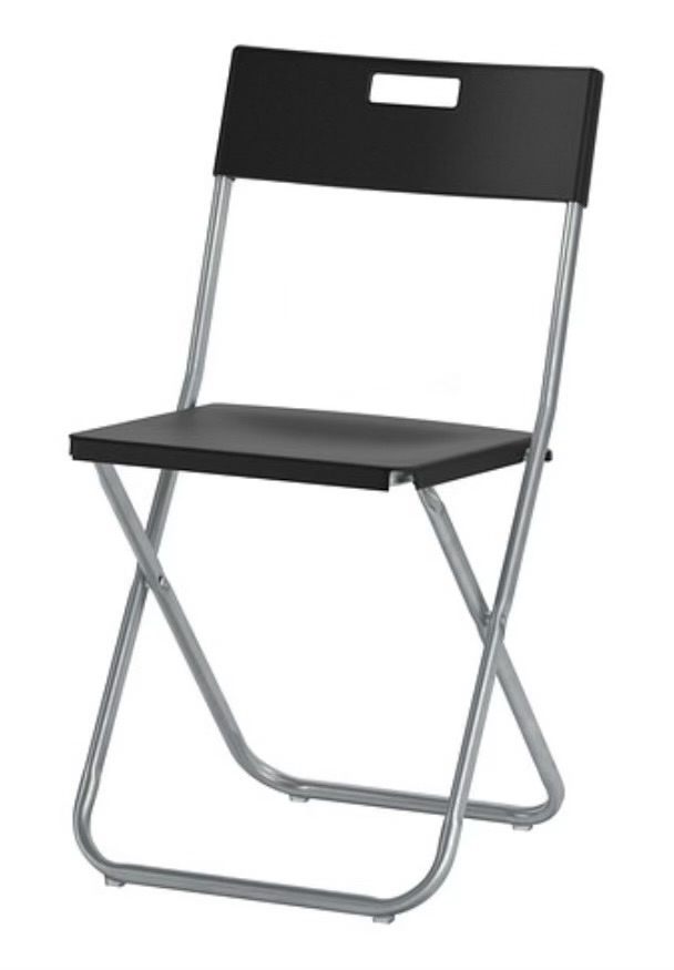 Black folding chair