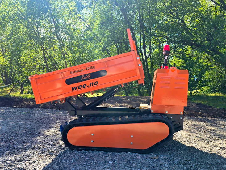Minidumper til leie – 400 kg, batteri & radiostyrt (gen 3)