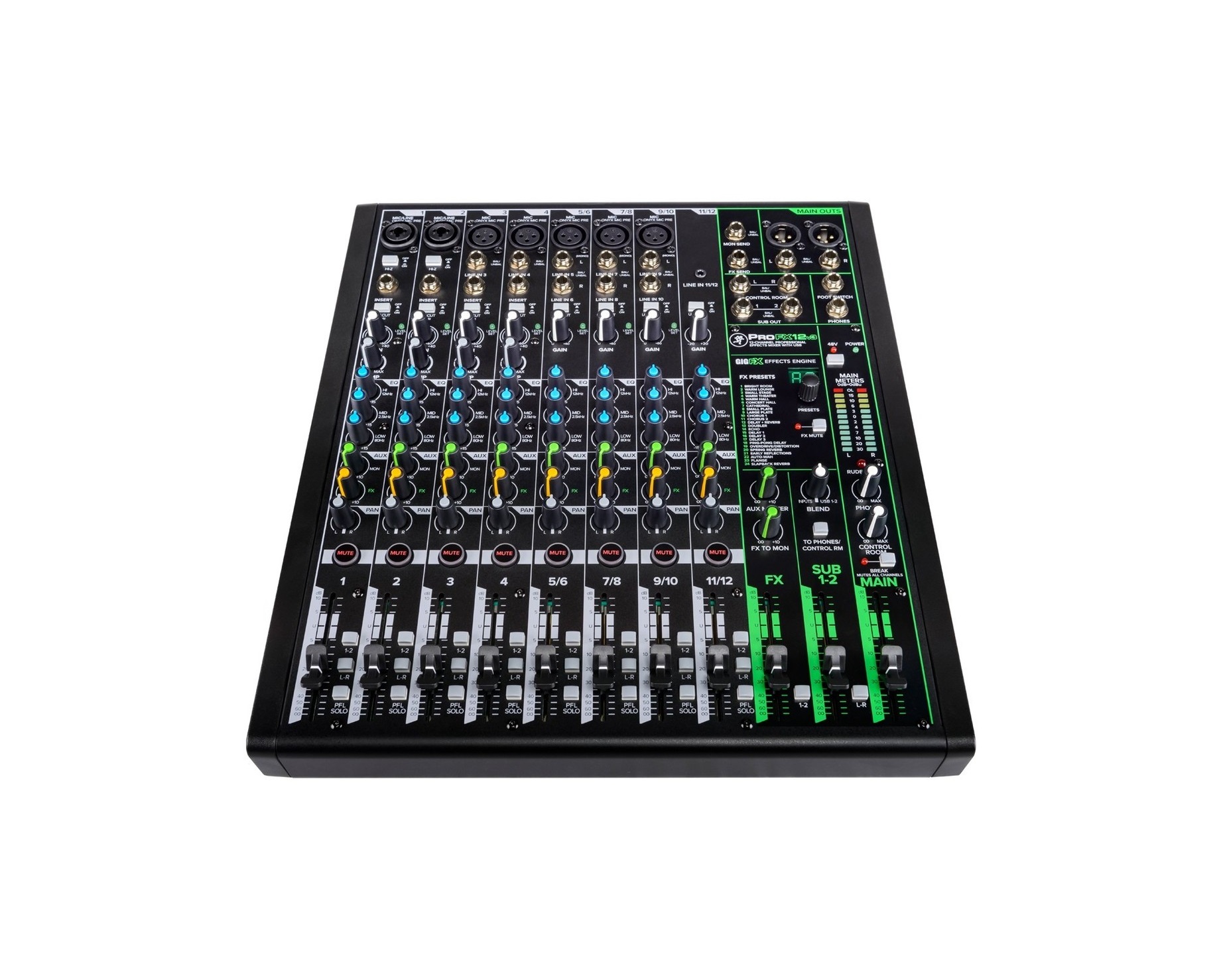 Mackie profx12v3 12-channel analog mixer with usb
