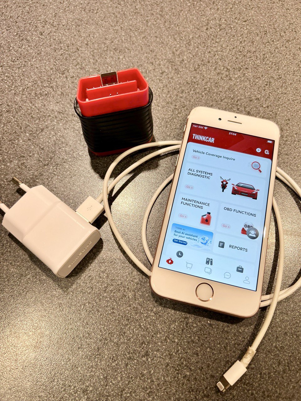 Thinkcar bd6 obd2 med iphone – fullständig bil-diagnostik