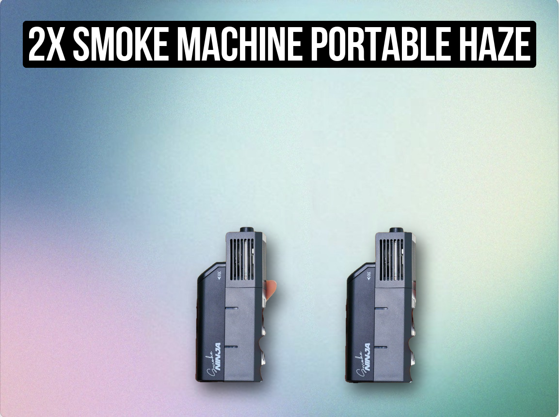 2x smoke machine portable haze, dry ice, flogger wireless