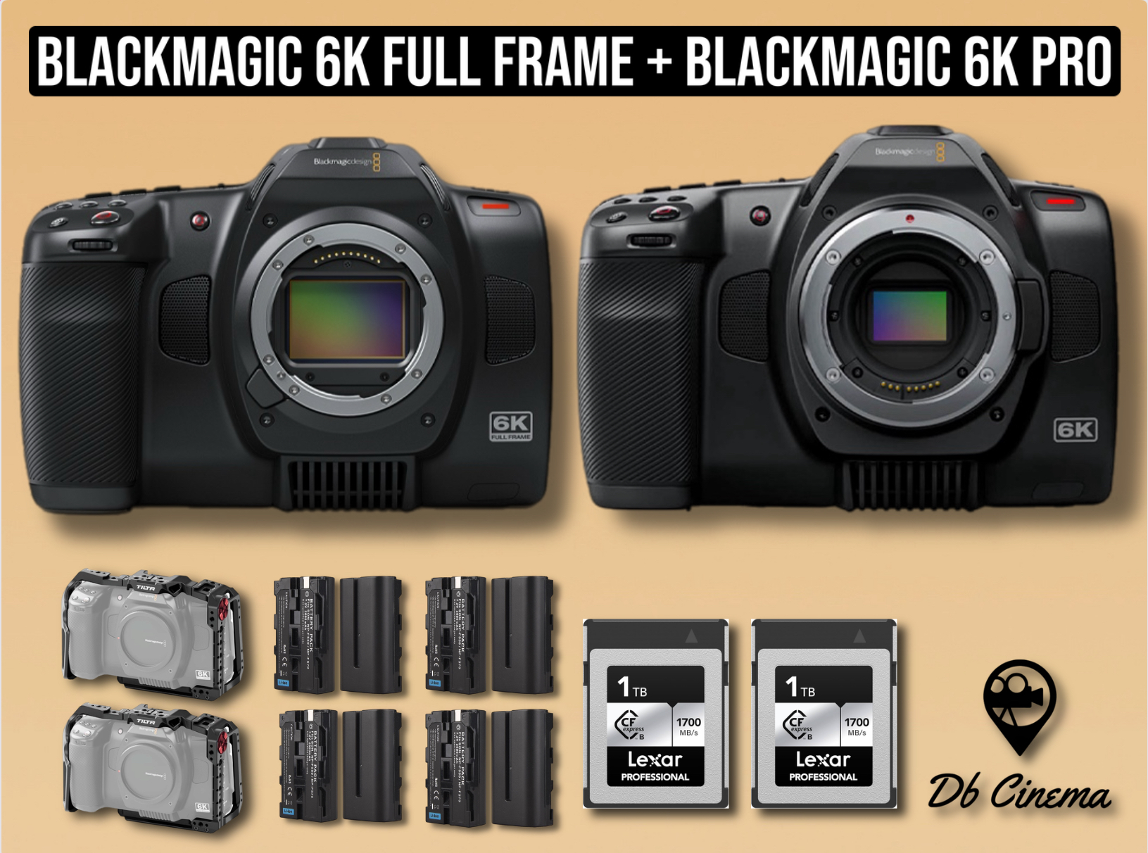 Blackmagic full frame 6k + bmpcc 6k pro cinema camera set 