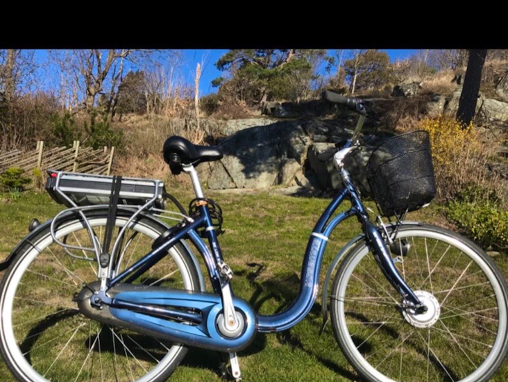 Elcykel låg ram o cykelkorg