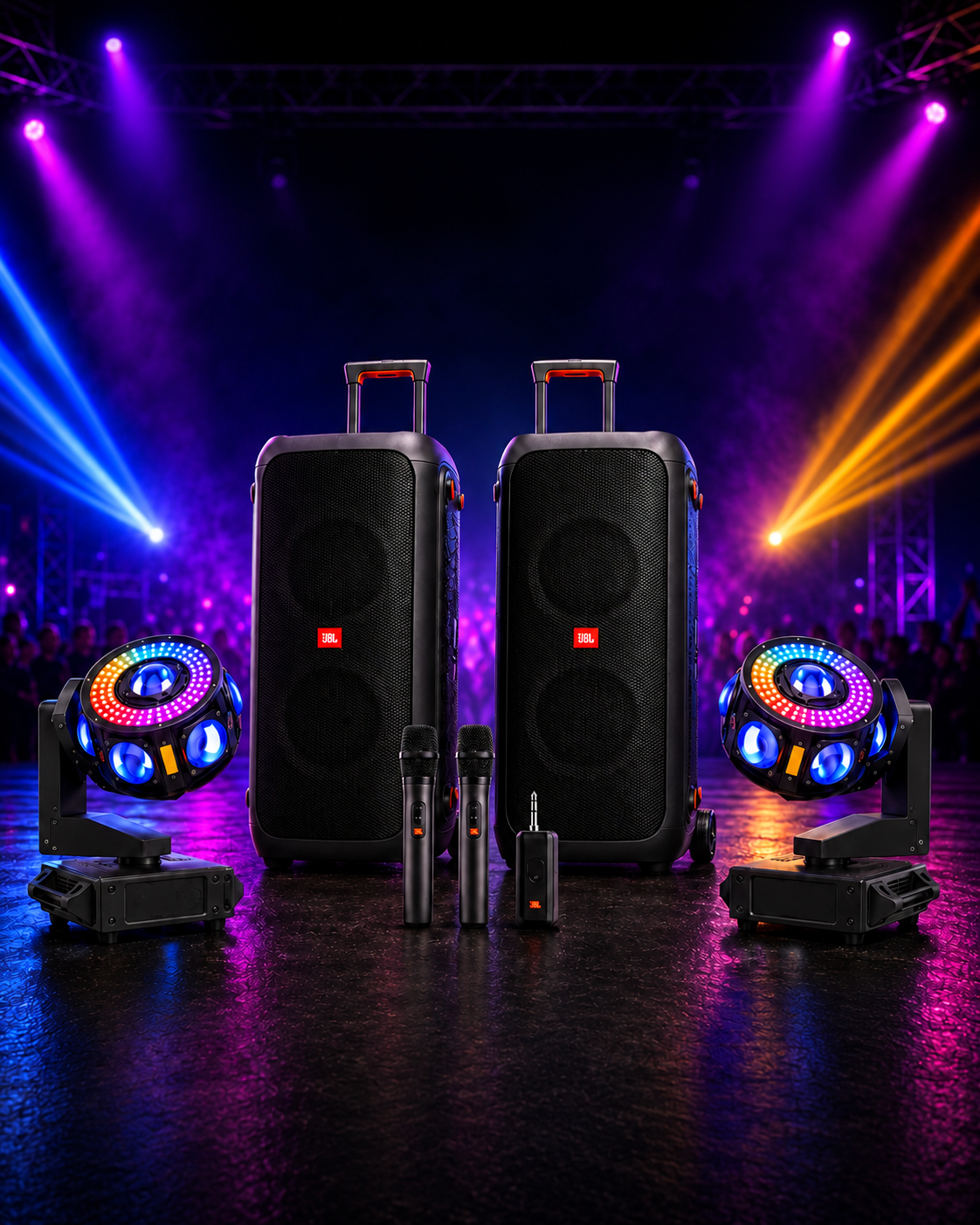 🎉 jbl partybox + moving head ✨🌈🔊🎤