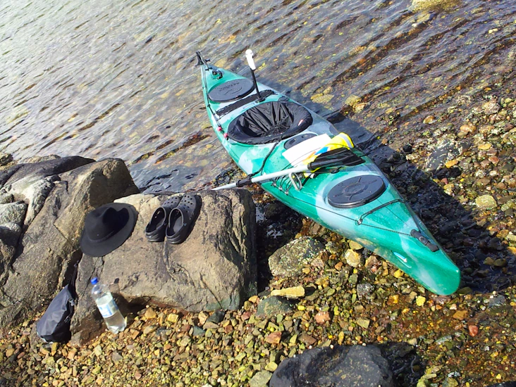 Kajakk med utstyr