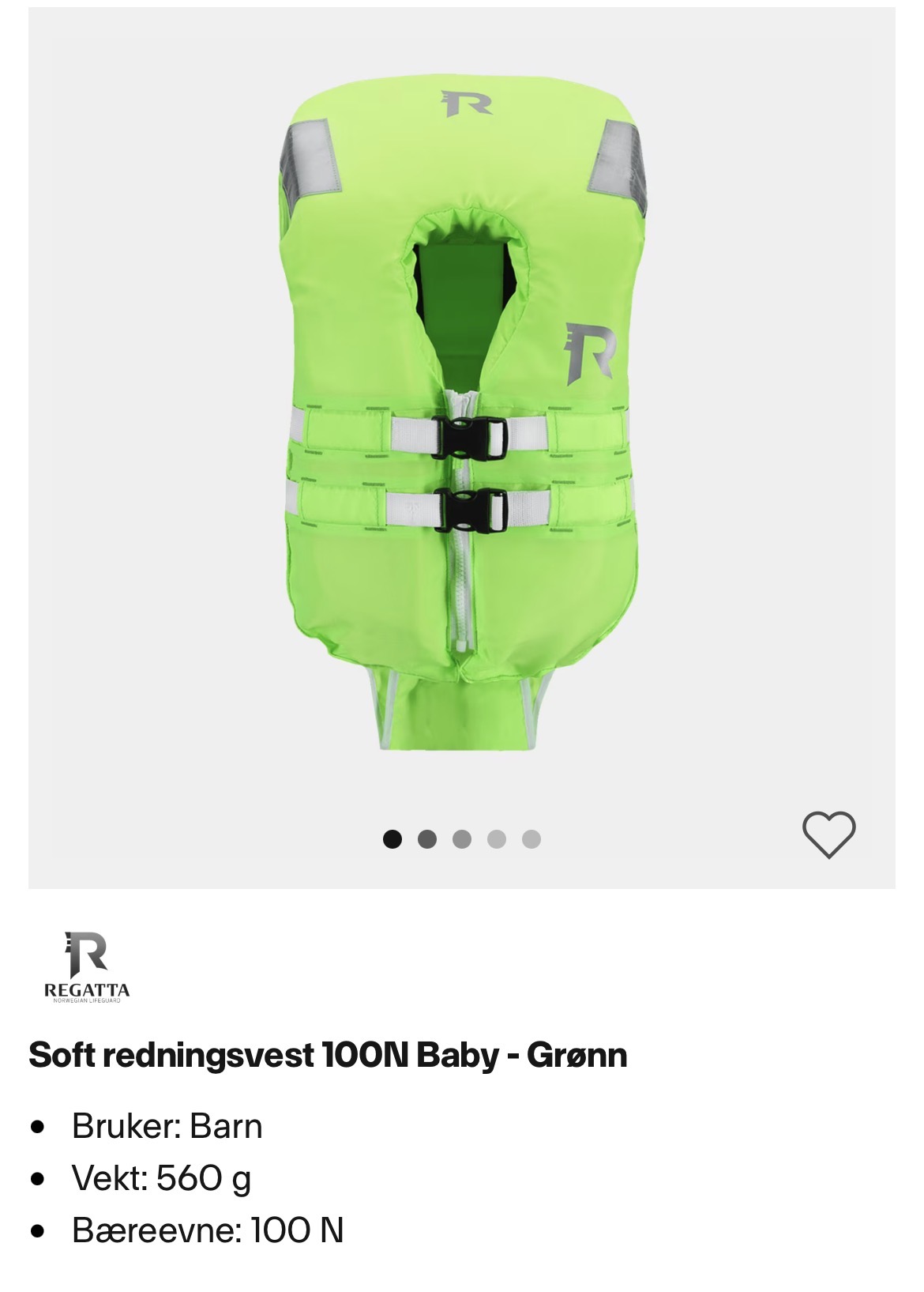 Redningsvest til baby 5-15kg