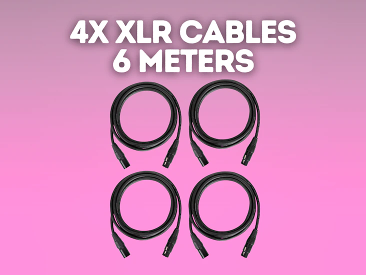 4x 6m xlr to xlr cable