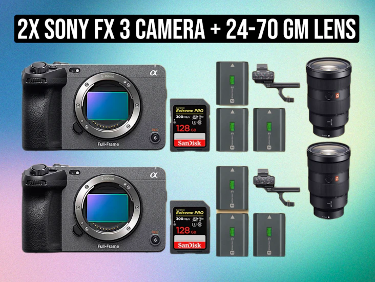 2x sony fx3 fx-3 cinema camera + 24-70mm gm lens | full frame 4k video camera | filmmaking, cinema, video production