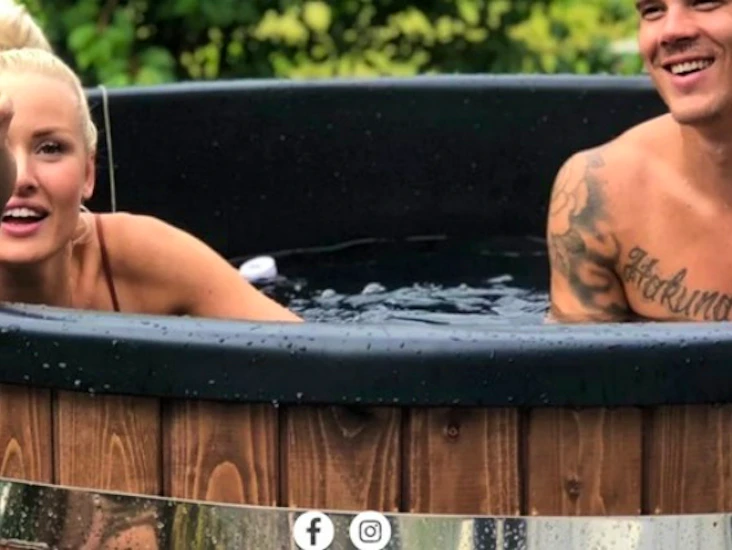 Poreallas, jossa on puulämmitteinen liesi