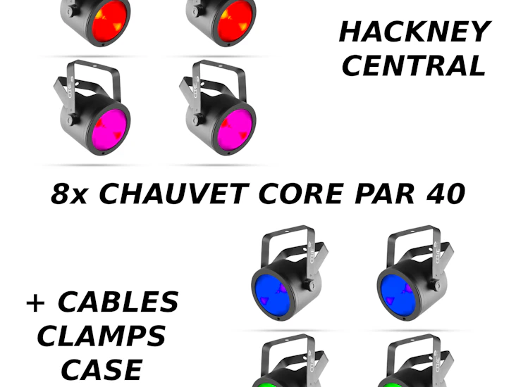 8x chauvet core par 40 led uplighter