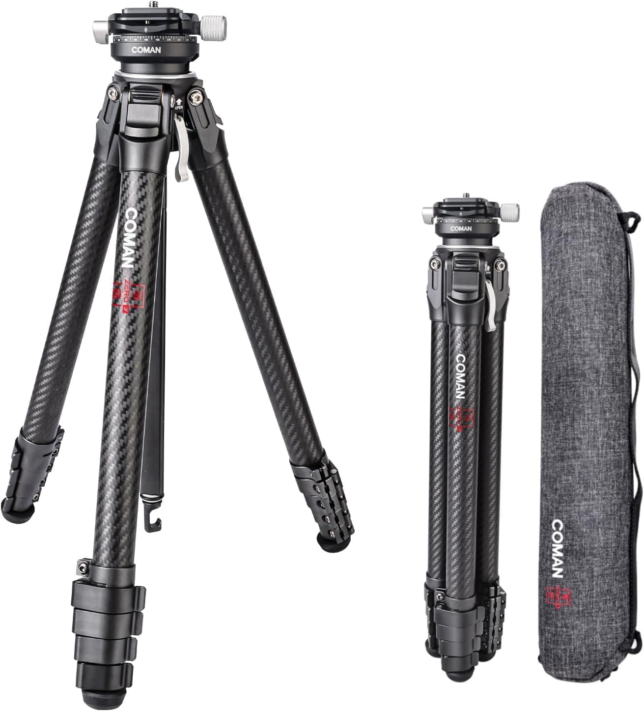 Coman zero y carbon fibre tripod