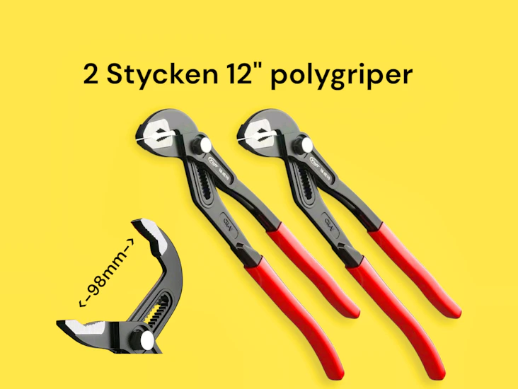 Stora polygriper 2 stycken 12" käftvidd 98mm