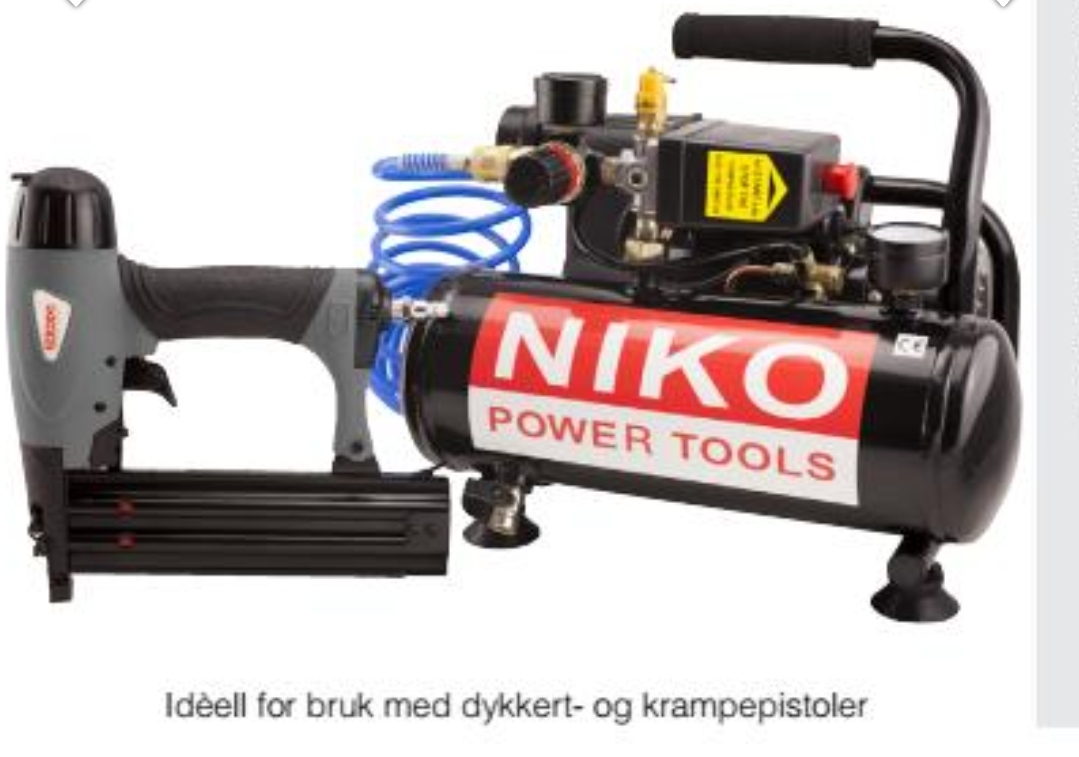 Niko liten kompressor ideel for dykkertpistol