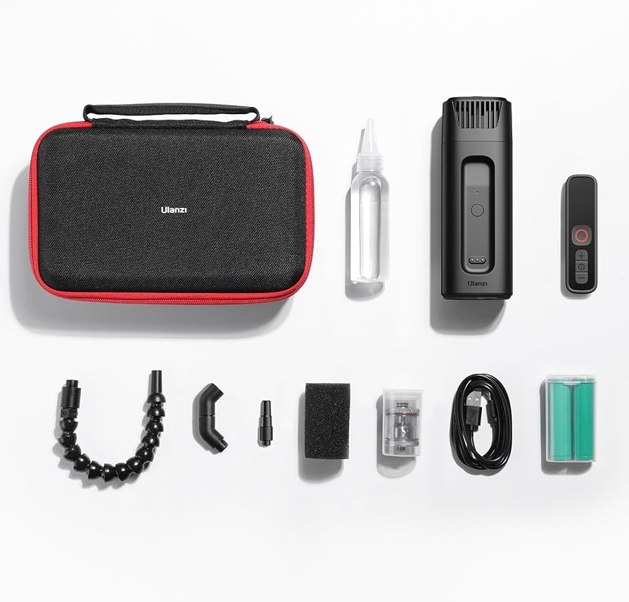 Ulanzi rf01 fog machine mini, 40w portable fog machine with full bottle of liquid