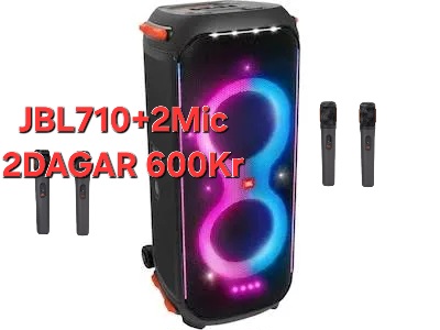 Jättestort jbl710 partybox+2st trådlöst mikrofon 