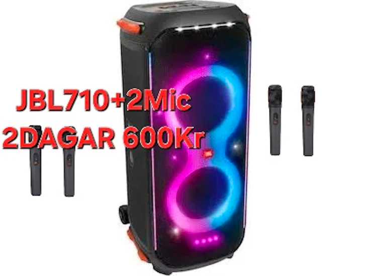 Jättestort jbl710 partybox+2st trådlöst mikrofon