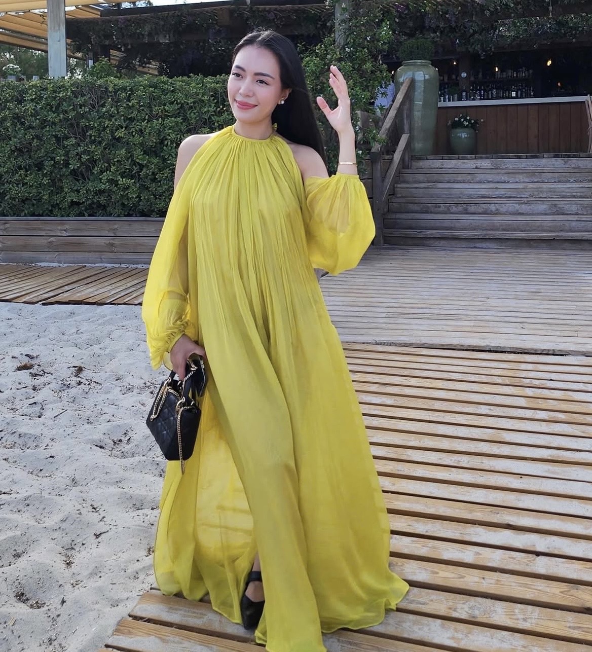 Huong boutique gul maxiklänning – stl s