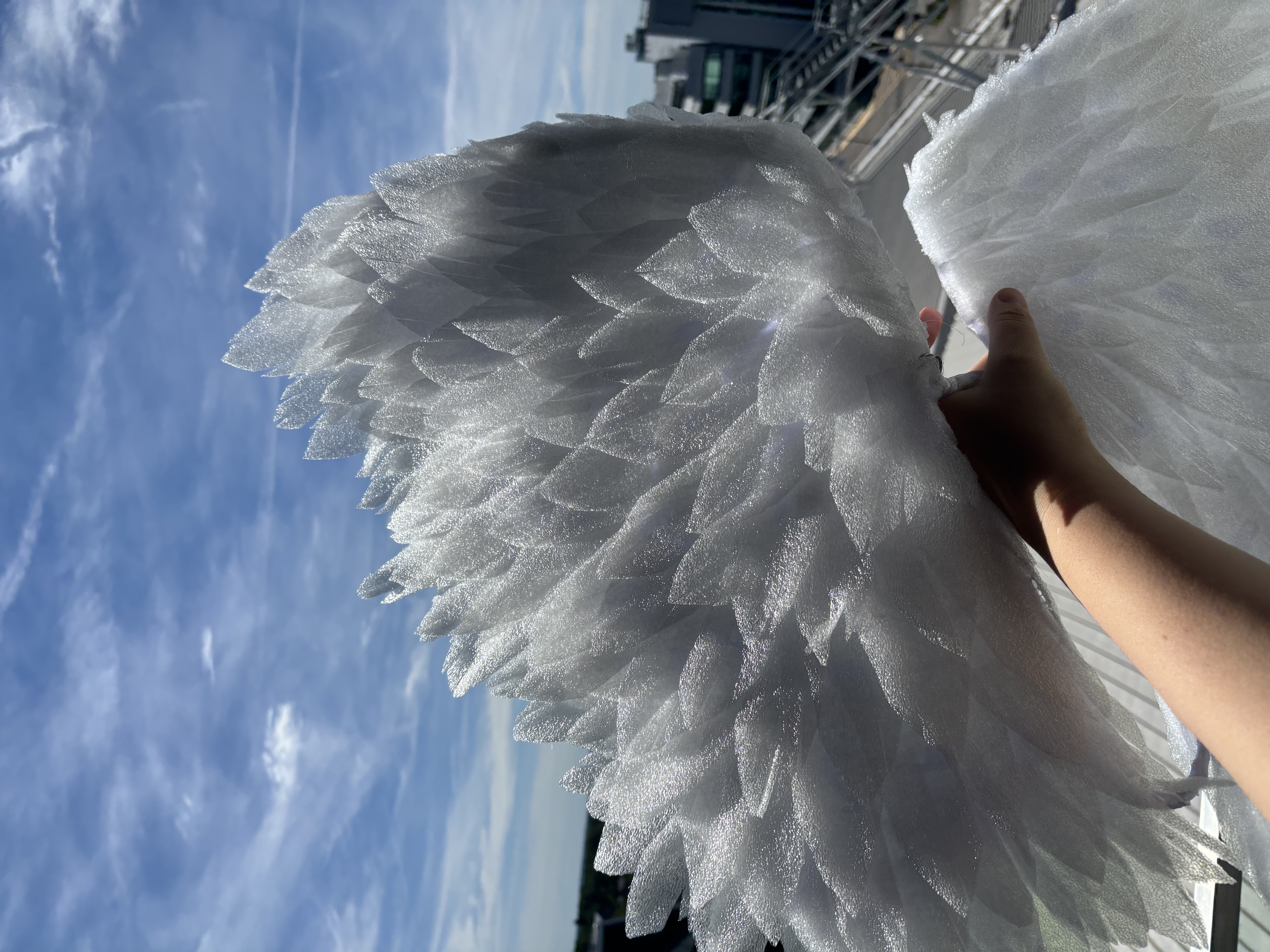 Handmade white angel wings (95 × 70 cm) – backpack style | cosplay, photoshoots & events