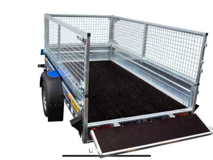 Släp med galler, bra för byggmaterial mm