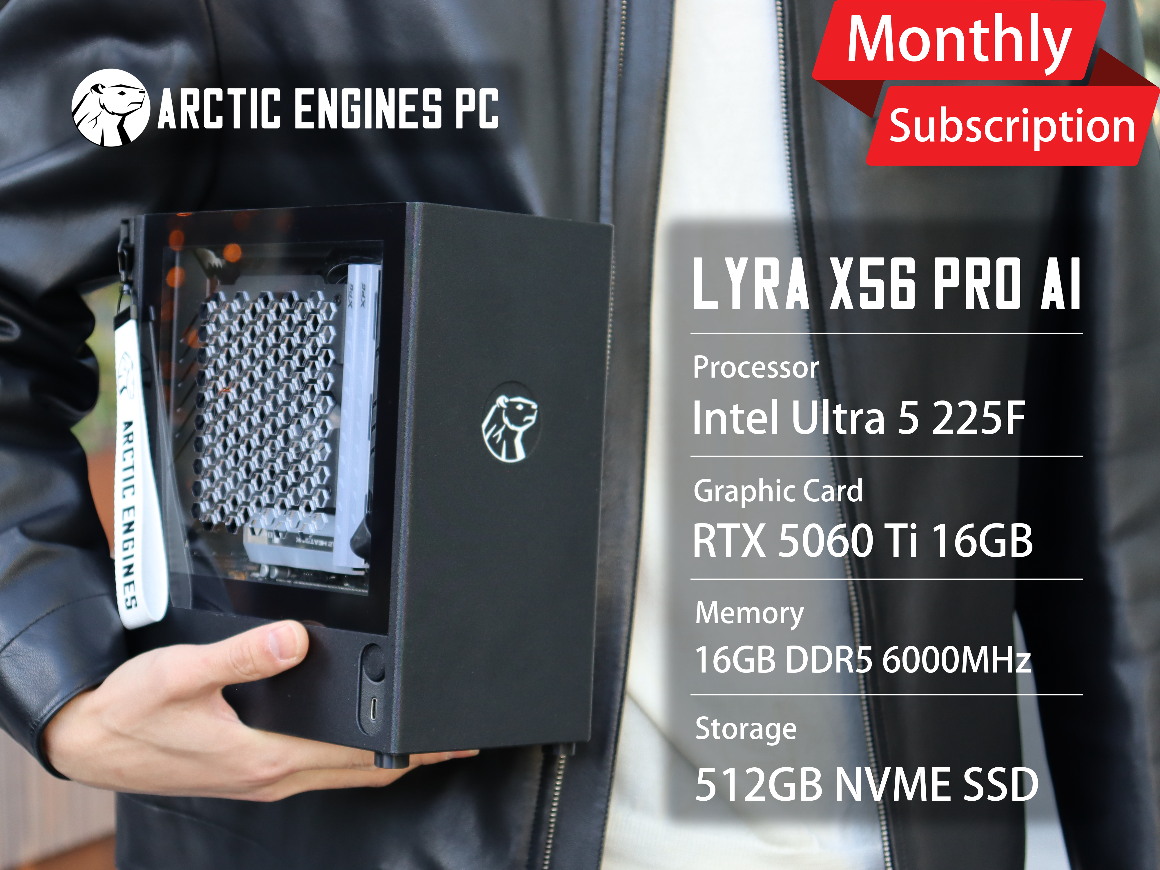 High spec gaming/live streaming pc - intel 15th gen, rtx 5060 ti 16gb ultra-compact desktop pc - monthly renting only