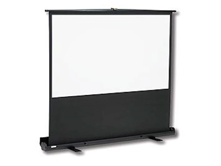 Projektor og gulvstående lerret