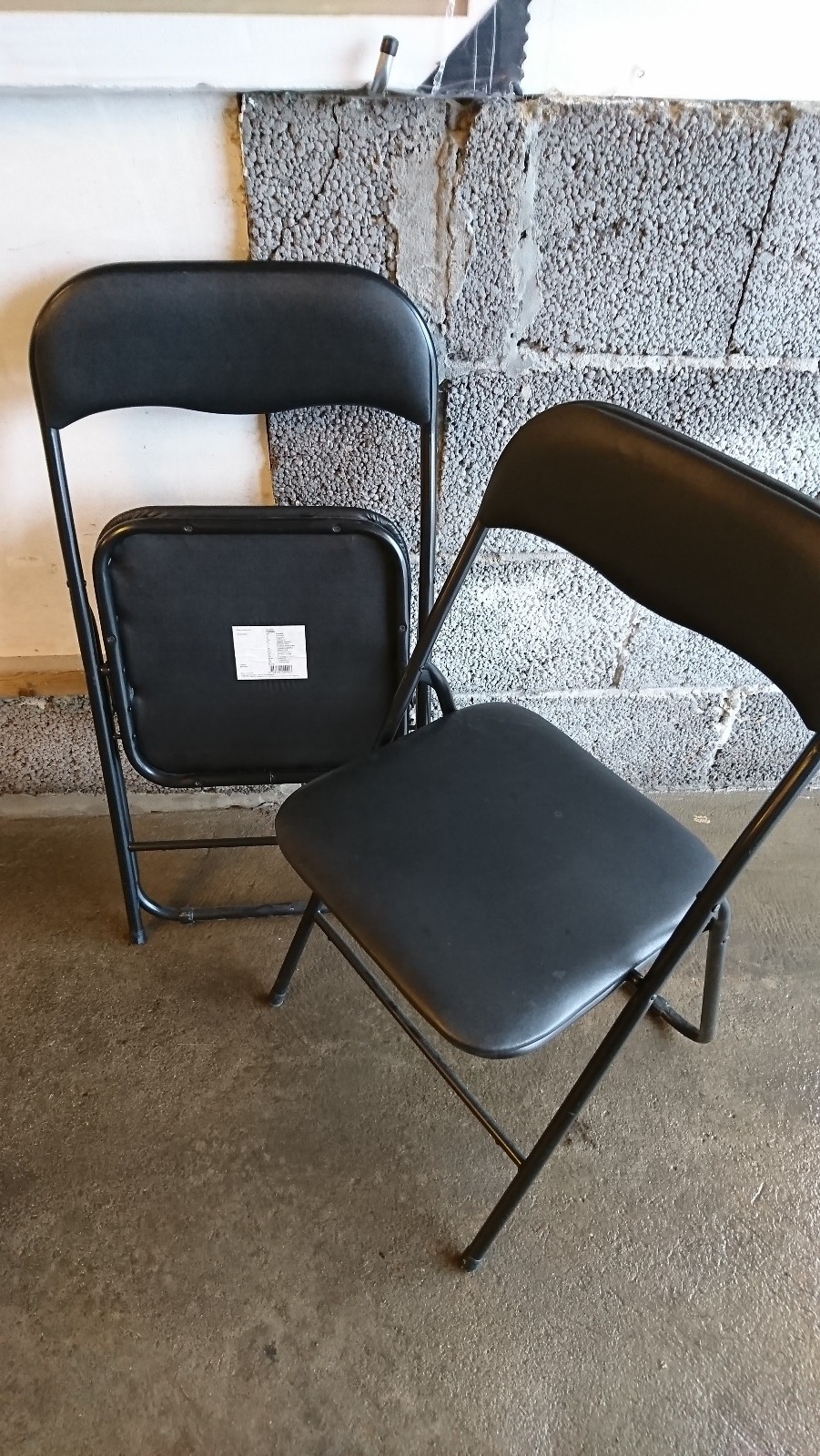 Klappstoler, sorte med polstring, 16 stk