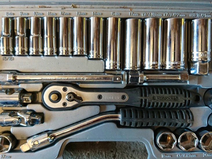 Pipe-/skrallesett 3/8"