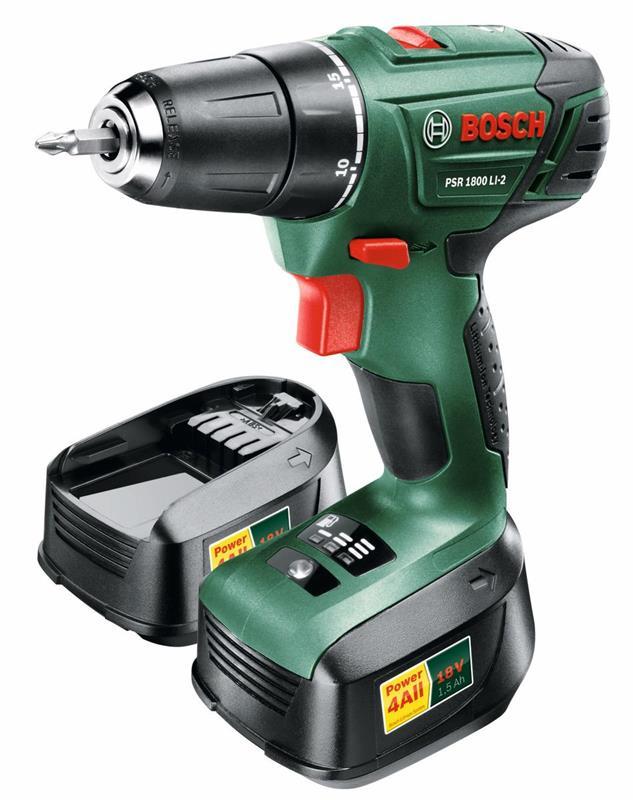 Bosch psr 18v batteridrill + bitskoffert