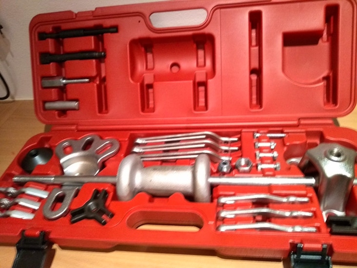 Glidehammer/avdrager sett