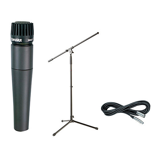 Shure sm57 mikrofon + xlr-kabel + stativ