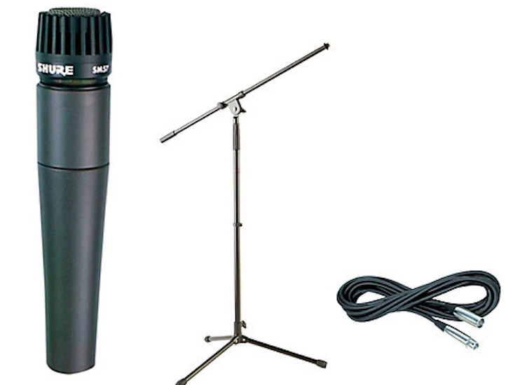 Shure sm57 mikrofon + xlr-kabel + stativ