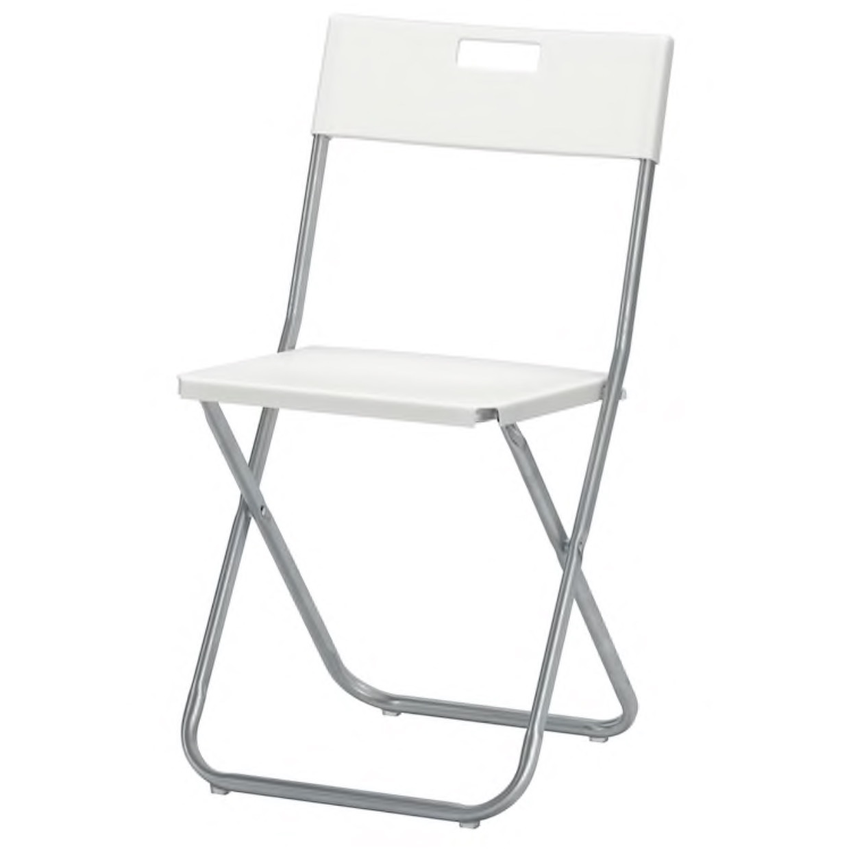 Hvite komfortable klappstoler 20kr gangen