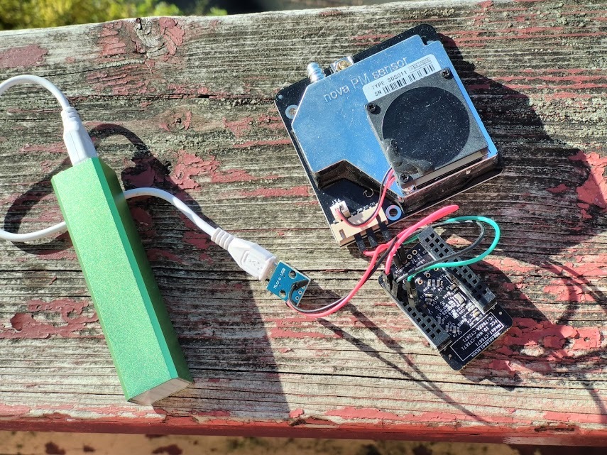 Mobil luftsensor som måler pm10 og pm2.5