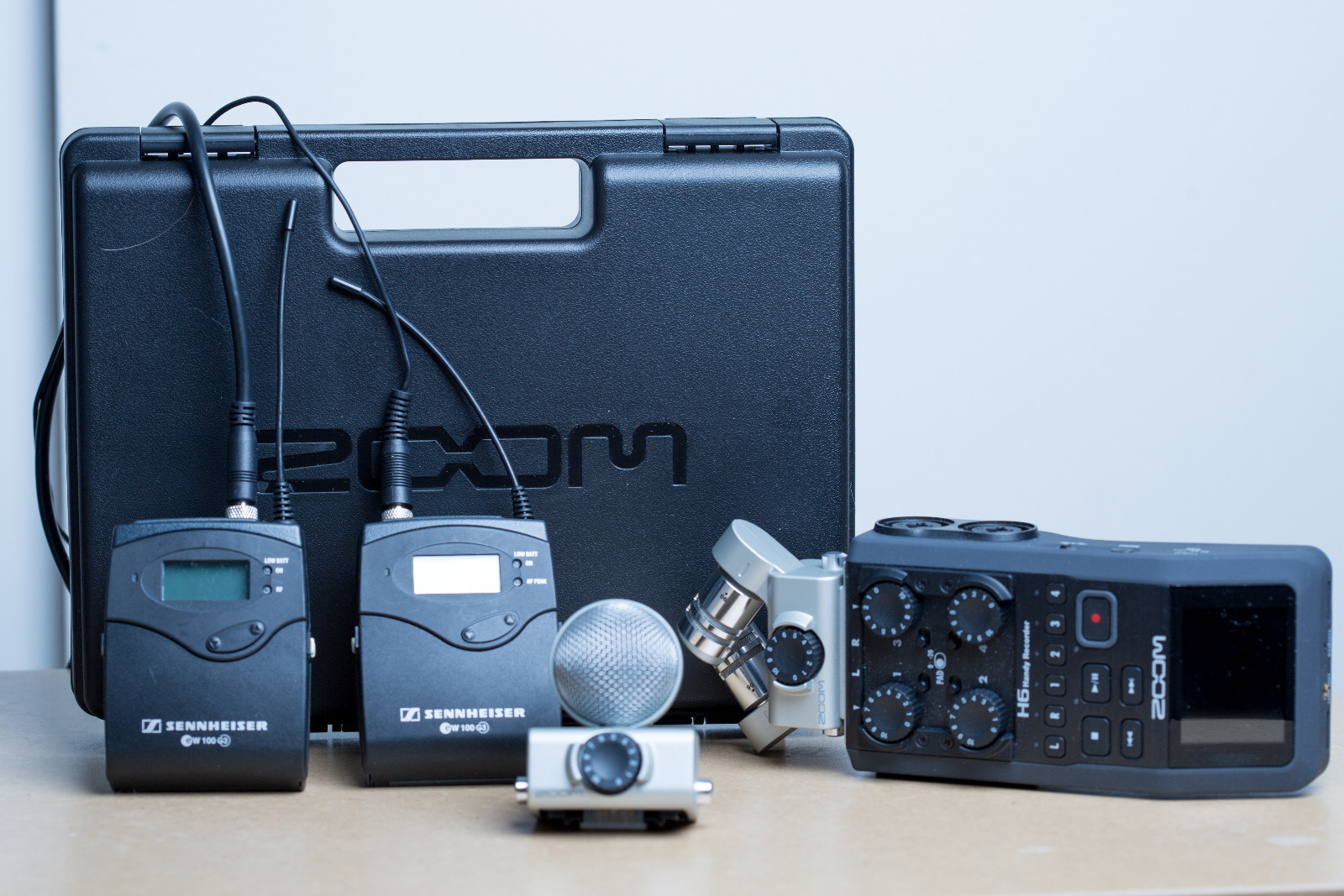 Sennheiser ew100 g3 trådløs mygg + zoom h6 opptaker