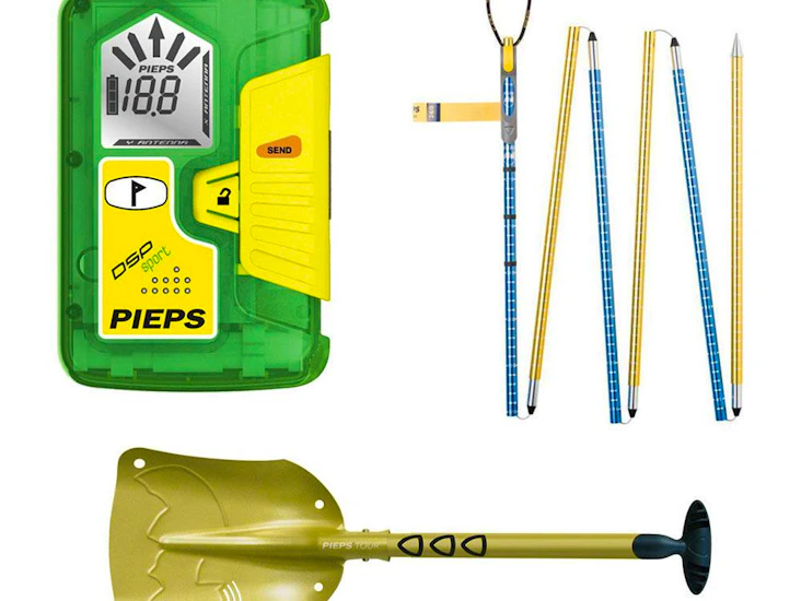 Skredsøker, spade og søkestang